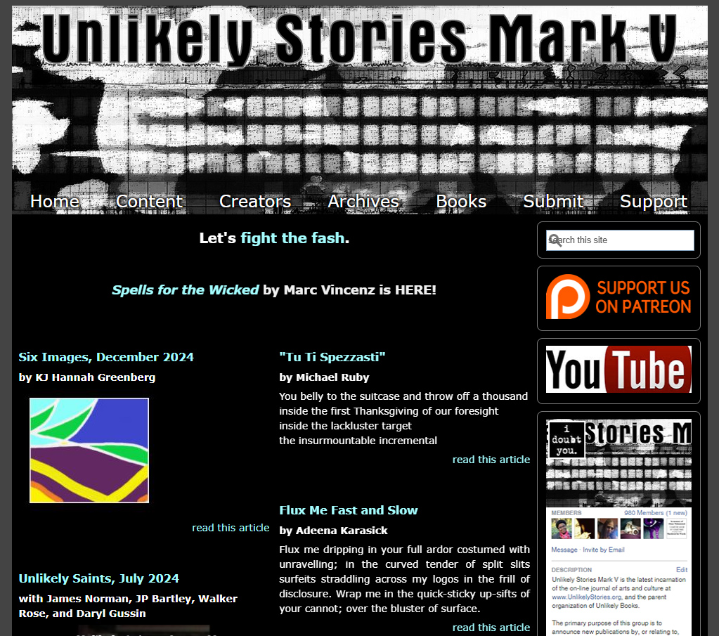 Unlikely Stories Mark V web site